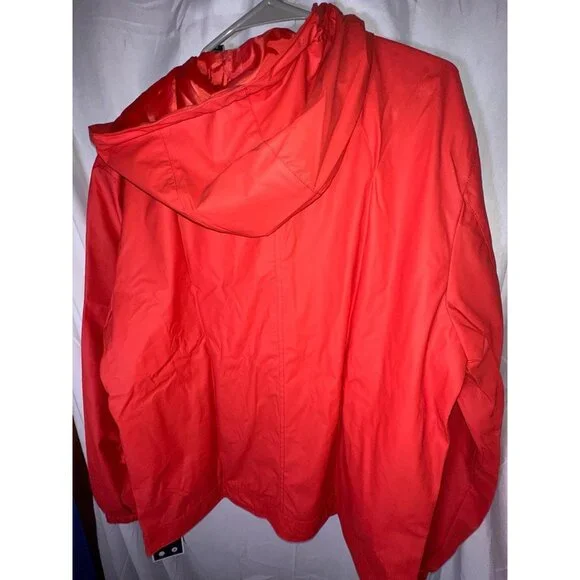 Club Room Men's Rubberized Lightweight Hooded Rain Jacket, Red, Size L, NWT - Picture 6 of 6